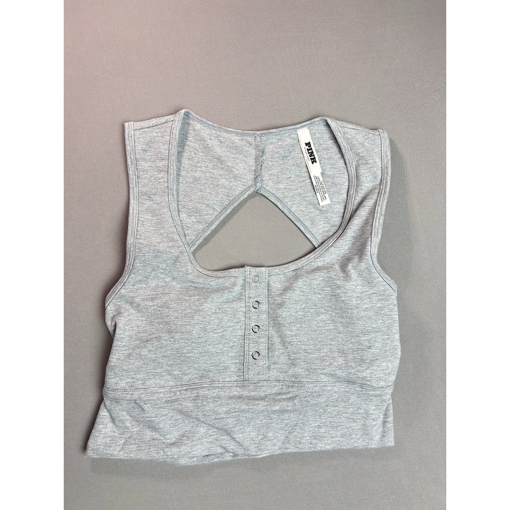 Pink Women's S Victoria's Secret Grey Athletic Bra Light‎ Padding NWT